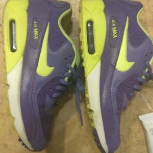 Rare purple and green Nike Air Max tennis shoes